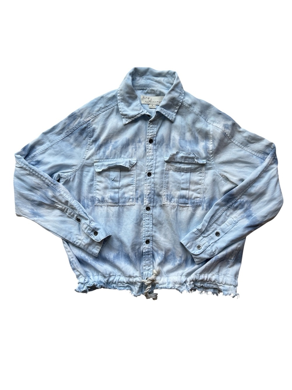 Vintage Havana Tie Dye Tencel Button-Up Jacket Size Small Oversized